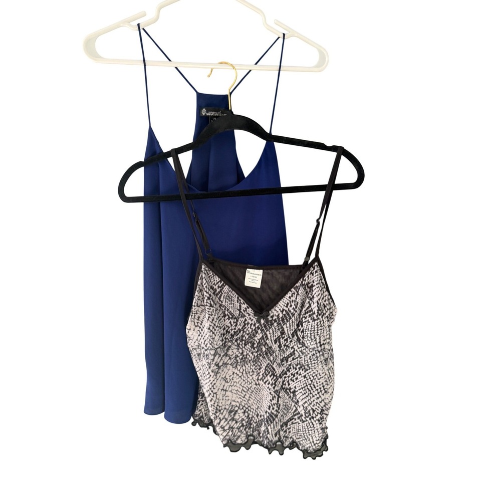 Signature Studio Blue‎ Racerback & No Boundaries Snakeskin Cami Bundle Large